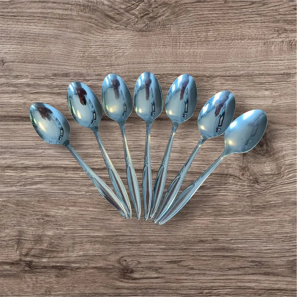 Oneida Kenwood FOREVER ROSE Stainless USA 7 Place/Oval Soup Spoon Flatware Vtg